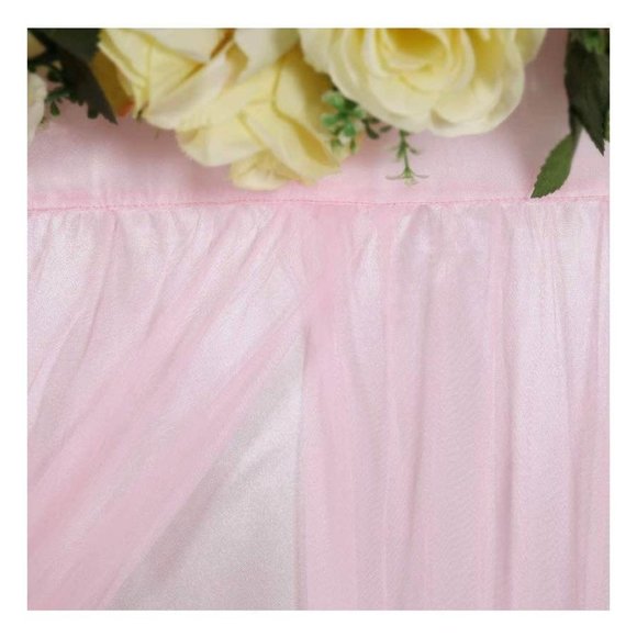 Pink Tulle Satin Backdrop Background Curtains Sheer Party Wedding Decor 5x7 feet - Picture 4 of 4